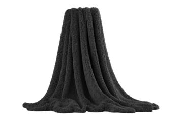 Soft and Cozy Black Fleece Throw Blanket Draped Elegantly on a Flat Surface with Texture and Warmth for Home Decor and Comfort