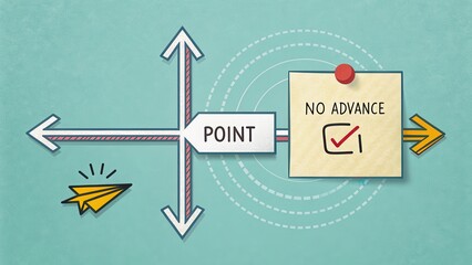 Creative Direction Concept with Arrows and Sticky Note Illustration