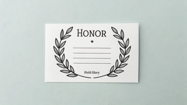 Elegant Certificate of Honor with Laurel Wreath Design for Achievement