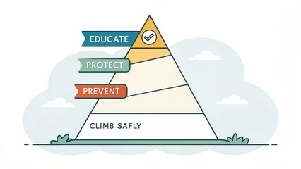 Obraz premium Safety Pyramid Illustration with Educate, Protect, Prevent Elements