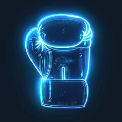 Neon boxing glove illustration
