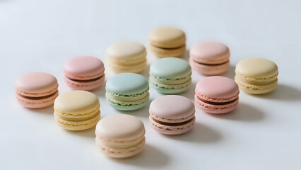 Obraz premium macaroons on a wooden table