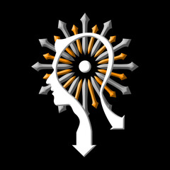 Future thinking person, innovation, artificial intelligence illustration.