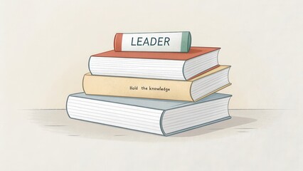Stack of books symbolizing leadership and knowledge advancement