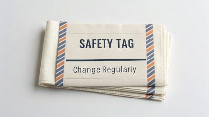 Safety Tag for Regular Maintenance Instructions on Neutral Background