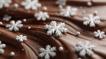 chocolate with snowflake candy 