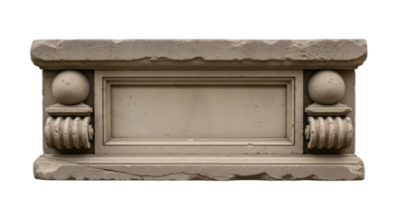 Ornate Stone Plaque with Decorative Elements