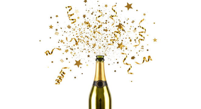 Celebrate success with exploding champagne, golden confetti, and festive ribbons for a vibrant, joyous, and memorable occasion
