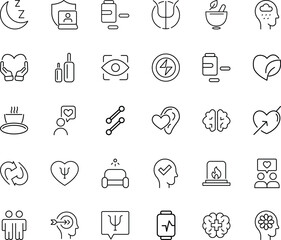Healthcare and Wellness Vector Icons – Psychology, Meditation, Nutrition