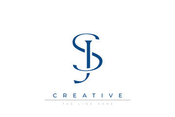 Blue stylized letters SJ combined in a modern design on a clean white background, evoking professionalism and creativity. Ideal for branding, business identity, and corporate representation concepts.