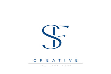 Blue stylized letters SF combined in a modern design on a clean white background, evoking professionalism and creativity. Ideal for branding, business identity, and corporate representation concepts.