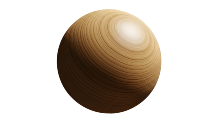 Abstract Wooden Sphere with Concentric Rings