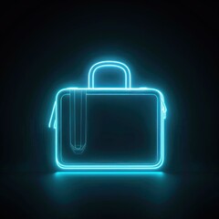 Neon light briefcase illustration