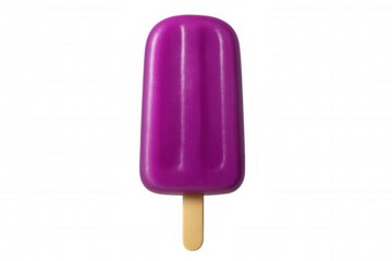 Purple popsicle resting on transparent surface, capturing vibrant summer coolness with smooth icy texture