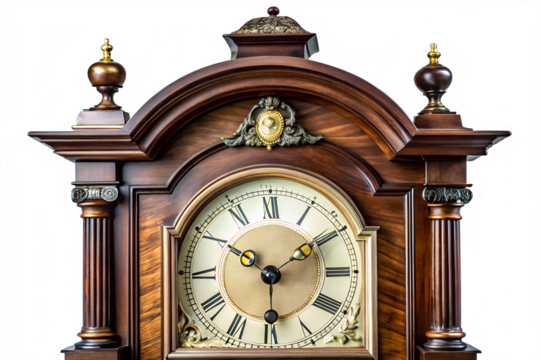 Antique Wooden Mantel Clock Exquisite Timepiece with Ornate Details