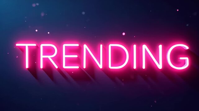 Neon sign that says trending