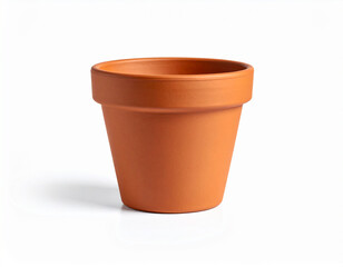 Terracotta Pot Isolated on White Background, Gardening Container, Empty Flowerpot