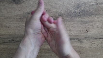 Comprehensive hands moisturising demonstration highlighting proper technique for thoroughly applying cream on hands, preventing dry skin