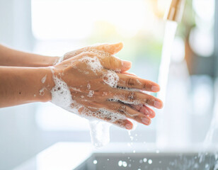 Thorough Handwashing with Soap and Running Water for Hygiene