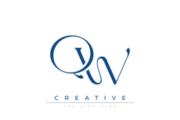 Blue stylized letters QW combined in a modern design on a clean white background, evoking professionalism and creativity. Ideal for branding, business identity, and corporate representation concepts.
