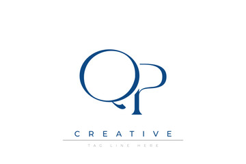 Blue stylized letters QP combined in a modern design on a clean white background, evoking professionalism and creativity. Ideal for branding, business identity, and corporate representation concepts.