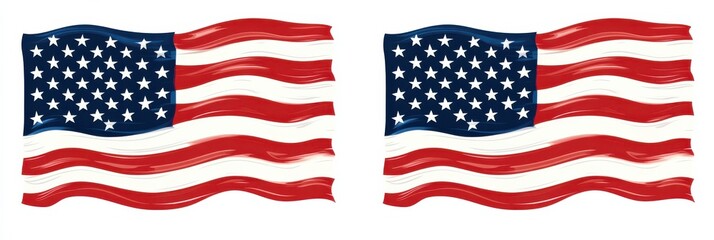 Vintage American flag amidst a dreamy nature background