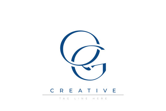 Blue stylized letters QG combined in a modern design on a clean white background, evoking professionalism and creativity. Ideal for branding, business identity, and corporate representation concepts.