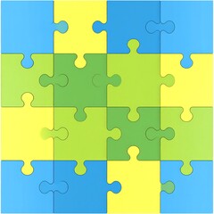 Fototapeta premium Colorful puzzle pieces arranged in a grid (1)
