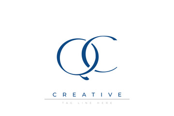 Blue stylized letters QC combined in a modern design on a clean white background, evoking professionalism and creativity. Ideal for branding, business identity, and corporate representation concepts.