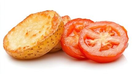 Baked potato and tomato