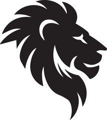 Fototapeta premium Lion Head Profile Silhouette Bold and Fierce Animalistic Representation
