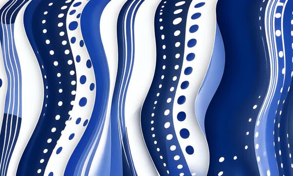 The blue-white wavy lines slide in controlled harmony, forming an orderly and continuous visual effect.