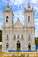 Obraz premium IBom Jesus dos Martírios Church, or Good Jesus of Martyrs Church, built in 1881 in eclectic style, a mixture of baroque, neoclassic and neogothic, mixing portuguese tiles, Maceio, Alagoas, 2020