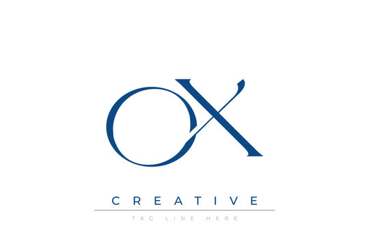 Blue stylized letters OX combined in a modern design on a clean white background, evoking professionalism and creativity. Ideal for branding, business identity, and corporate representation concepts.