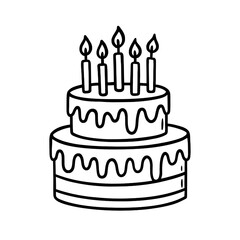 Black and White Hand Drawn Birthday Cake Vector Illustration

 
