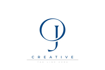 Blue stylized letters OJ combined in a modern design on a clean white background, evoking professionalism and creativity. Ideal for branding, business identity, and corporate representation concepts.