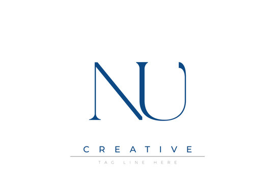 Blue stylized letters NU combined in a modern design on a clean white background, evoking professionalism and creativity. Ideal for branding, business identity, and corporate representation concepts.
