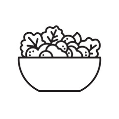 Fototapeta premium vector illustration of a bowl of fresh vegetables on wight brackground