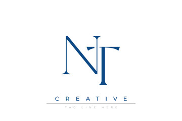 Blue stylized letters NT combined in a modern design on a clean white background, evoking professionalism and creativity. Ideal for branding, business identity, and corporate representation concepts.