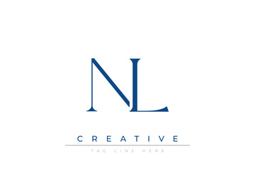 Blue stylized letters NL combined in a modern design on a clean white background, evoking professionalism and creativity. Ideal for branding, business identity, and corporate representation concepts.