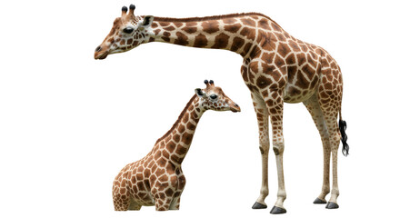 Naklejka premium Giraffe standing isolated, PNG 