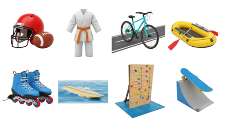Collection of Sports and Outdoor Activity Equipment