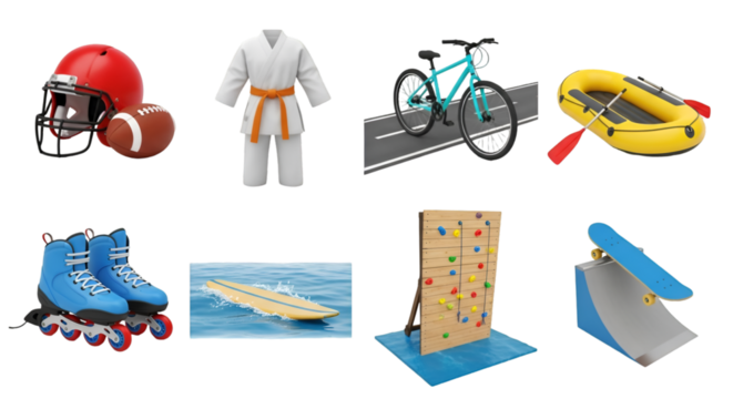 Collection of Sports and Outdoor Activity Equipment