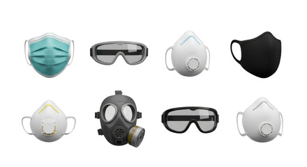 Assortment of Protective Masks and Goggles