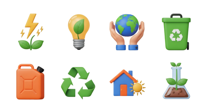 Eco-Friendly Icons: Energy, Recycling, and Sustainability