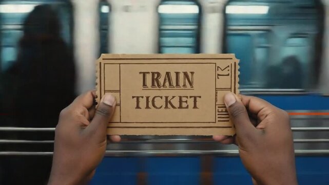 Train ticket to travel by train.
