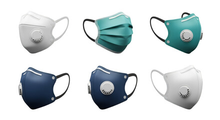 Assortment of Protective Face Masks with Valves