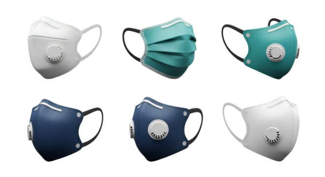 Assortment of Protective Face Masks with Valves