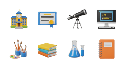 Collection of Educational and Scientific Icons