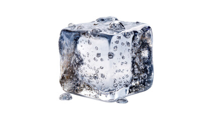 Obraz premium A single cube of ice on white background 